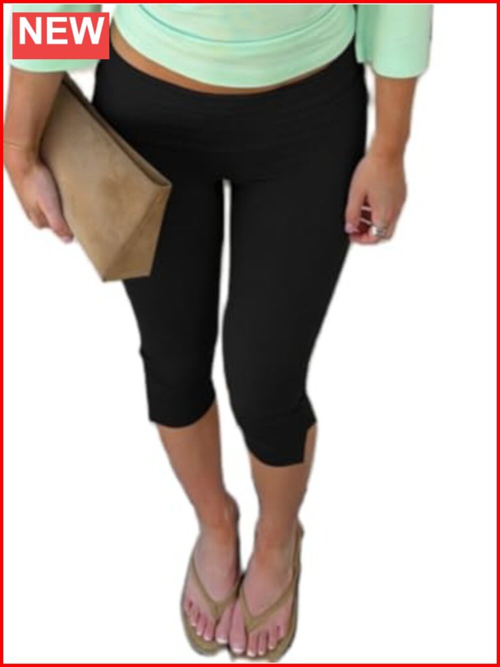Y2K Lace Trim Fold Over Capri Leggings Women Low Rise Cropped